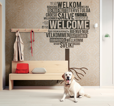 Welcome tree word wall mural - TenStickers