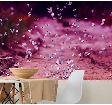 White cabbage butterfly mural wallpaper - TenStickers