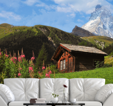 Wood vintage cabin nature murals - TenStickers