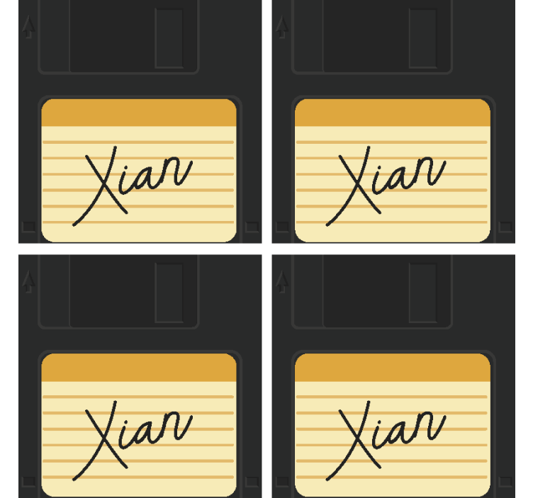 Floppy disc design with custom name vintage coasters - TenStickers