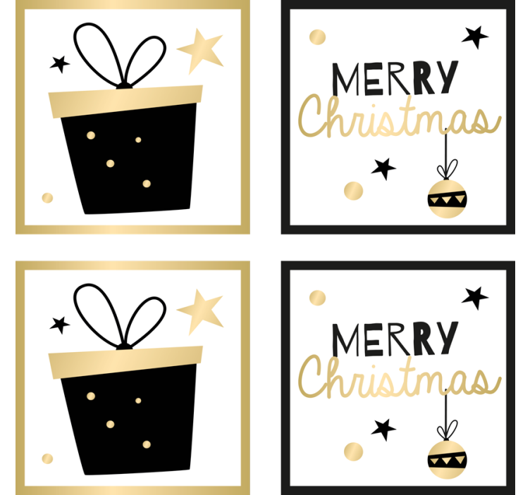 Christmas coasters merry holiday gift design - TenStickers