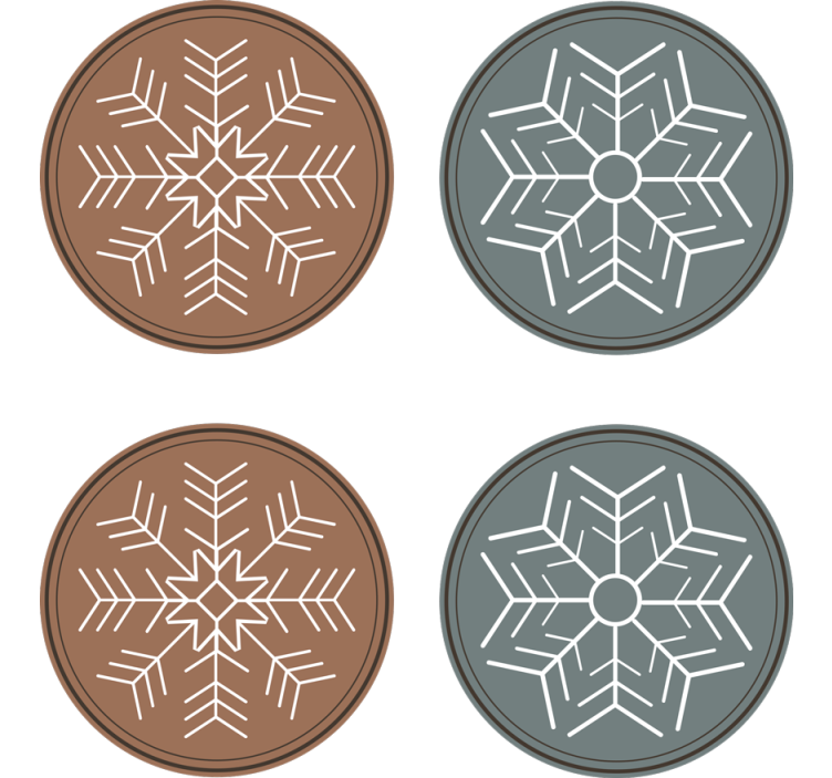 Christmas coasters snowflake pattern collection - TenStickers