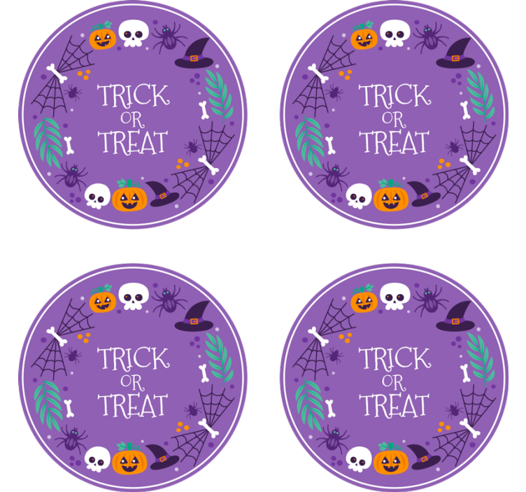 Halloween coasters with halloween themed design - TenStickers