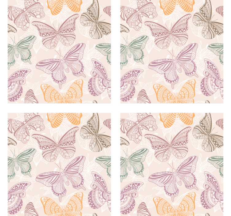 Coasters with intricate butterfly patterns - TenStickers