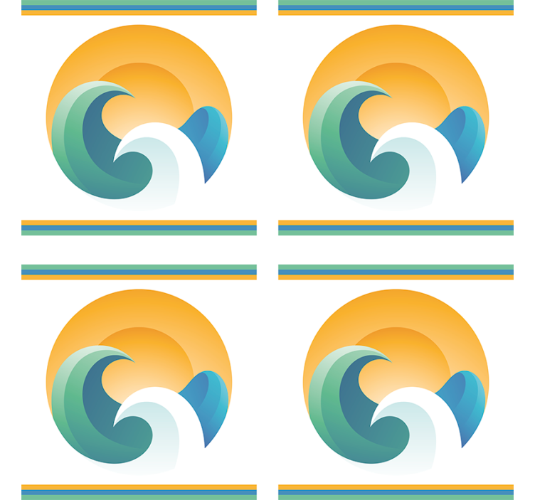 Modern coasters with sunset waves design - TenStickers