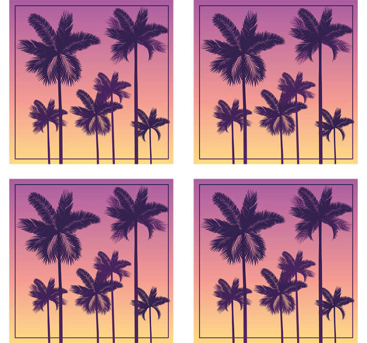 Coasters silhouetted palm trees - TenStickers