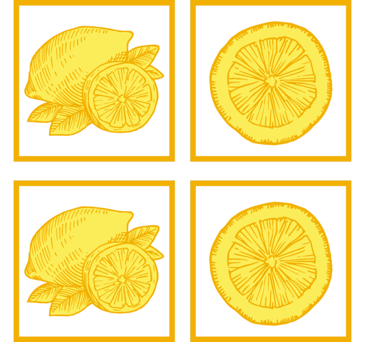 Citrus fruit illustrations coasters - TenStickers