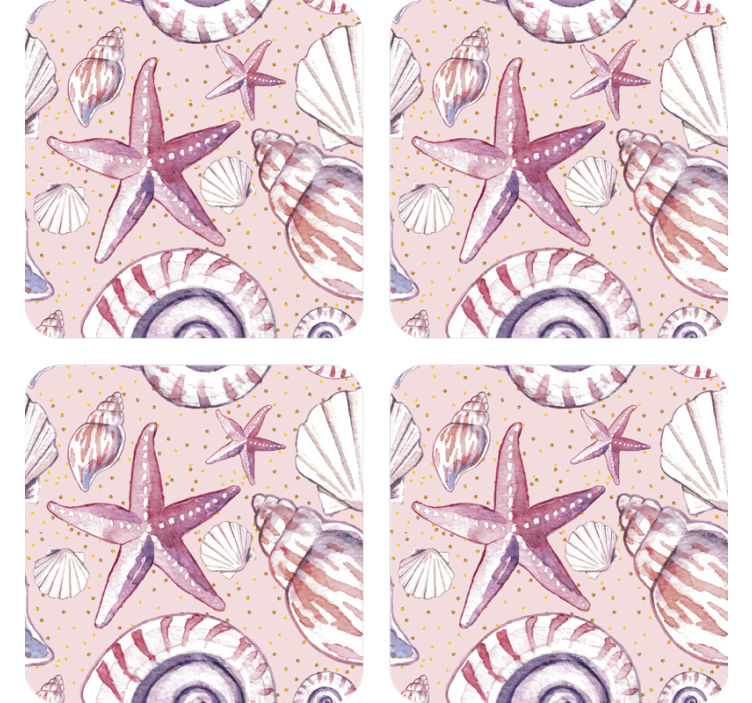 Geek coasters seashells and starfish design - TenStickers