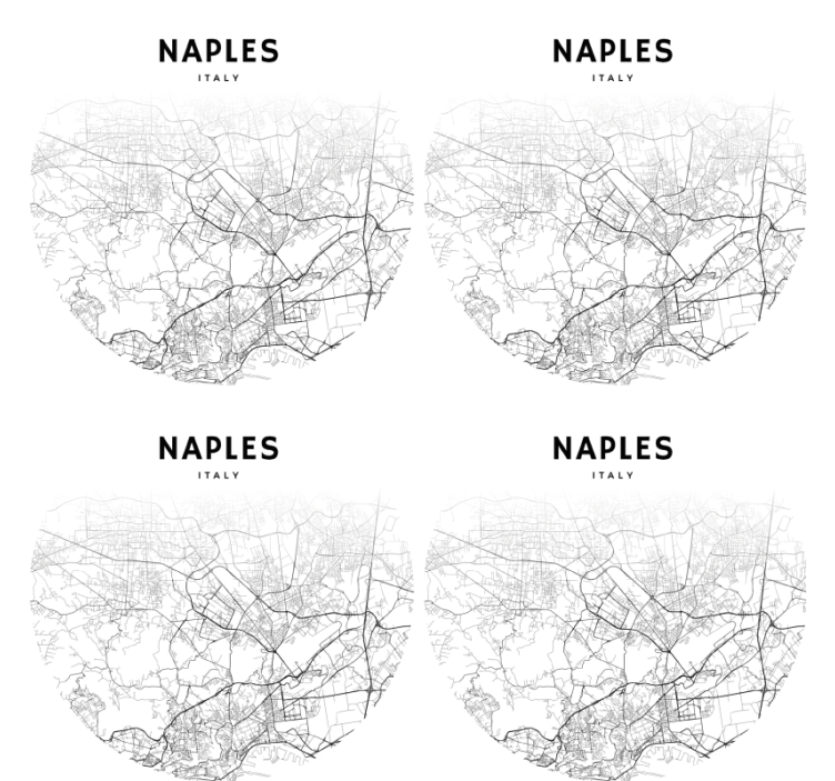 Personalizable coasters naples map outline - TenStickers