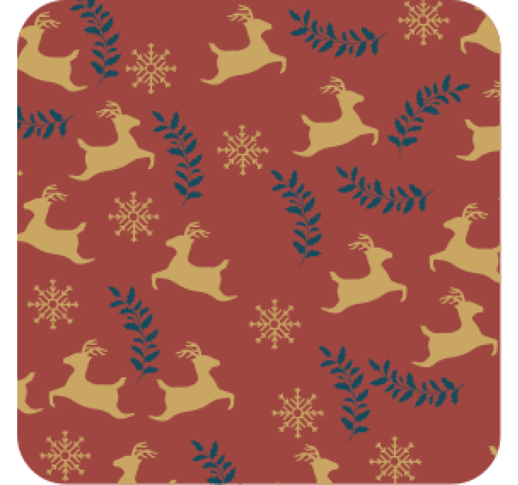 Christmas coasters galloping reindeer design - TenStickers