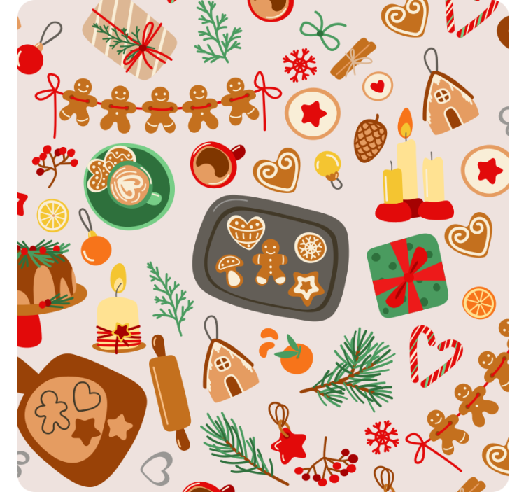Christmas coasters festive gingerbread treats - TenStickers