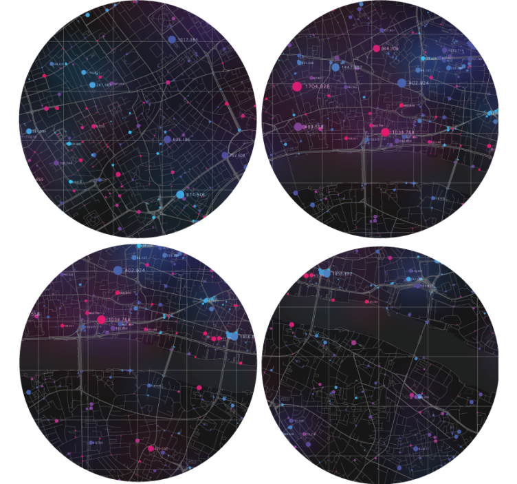 Coasters with abstract map design - TenStickers