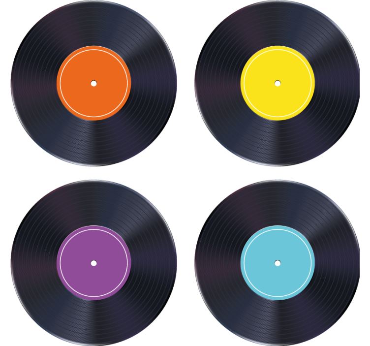 Colorful LP record  modern coaster - TenStickers