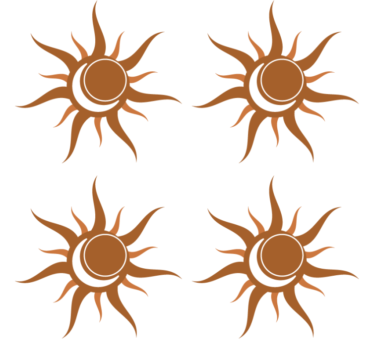 Coasters with curved sun symbol design - TenStickers
