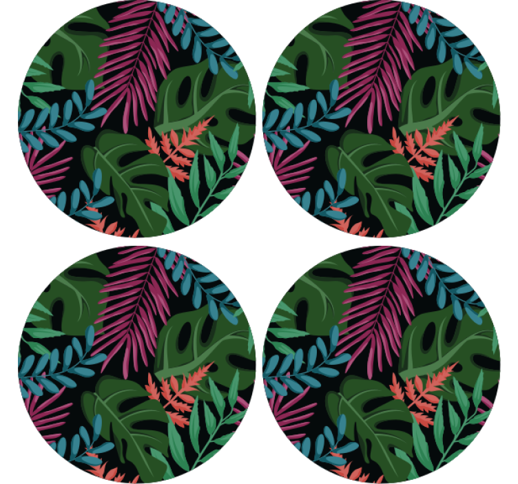 Monstera tropical jungle more coasters - TenStickers