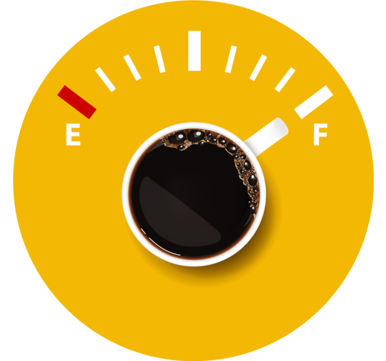 Personalizable coasters coffee level meter - TenStickers