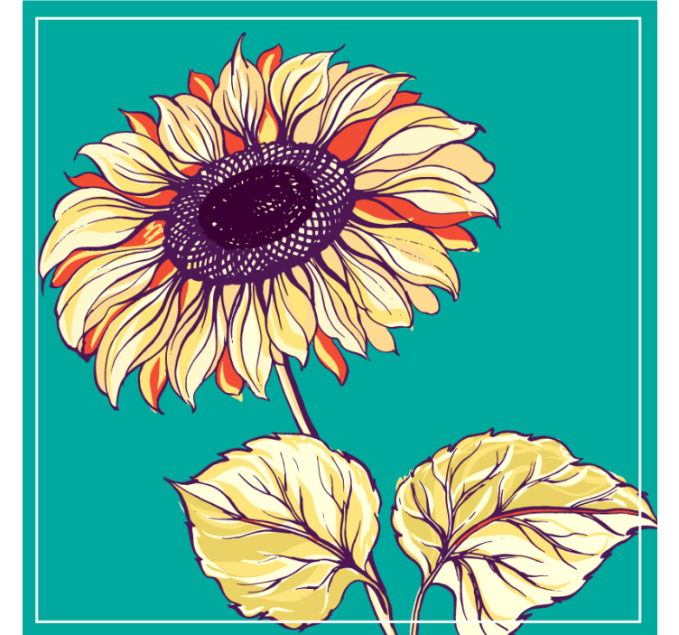 Beer mats with bright sunflower design - TenStickers