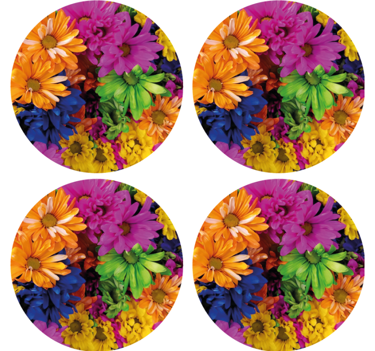 Modern coasters with lively floral design - TenStickers