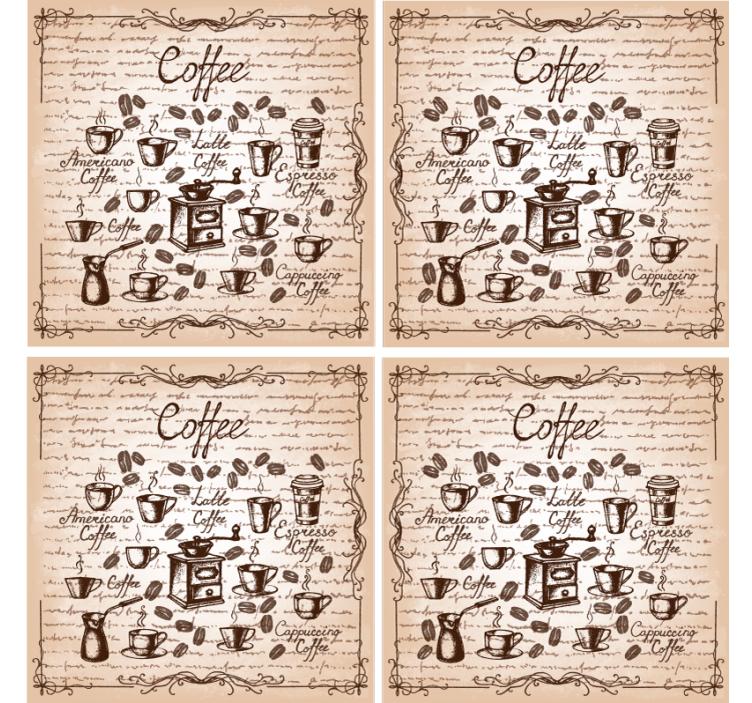 Personalizable coasters coffee types illustration - TenStickers