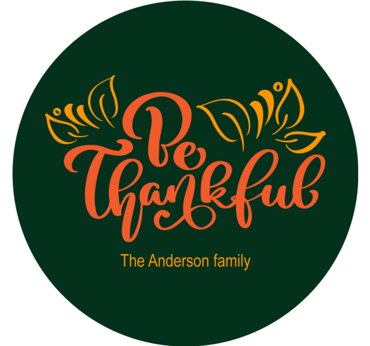 Thankful family personalised coasters - TenStickers