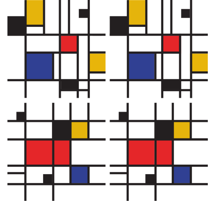 Modern coasters with geometric pattern blocks - TenStickers