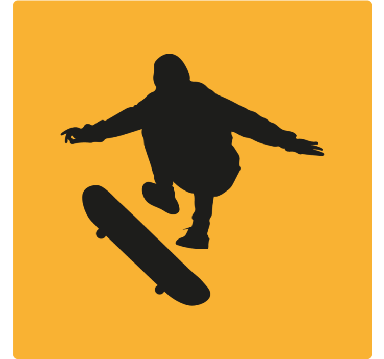 Vintage coasters skater figure silhouette - TenStickers