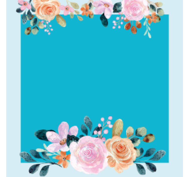 Personalizable coasters floral accent rectangle - TenStickers