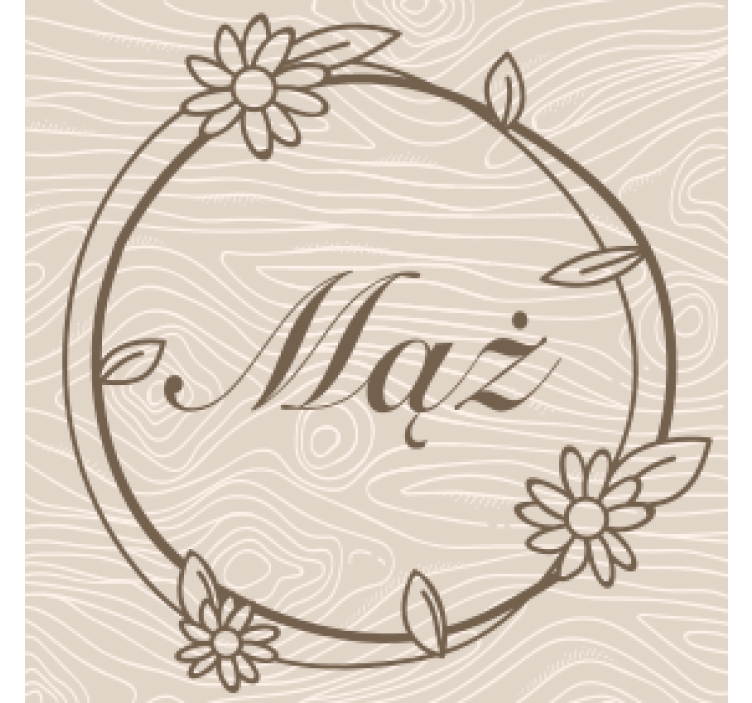 Personalizable coasters floral frame monogram - TenStickers