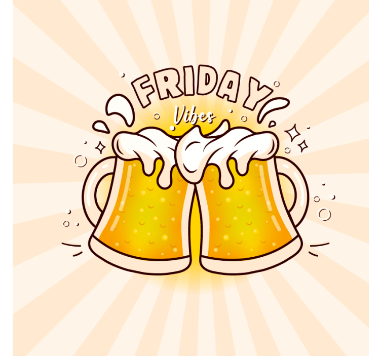 Cheers to friday fun beer mats - TenStickers