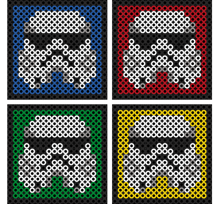 Colourful robot face geek coasters - TenStickers