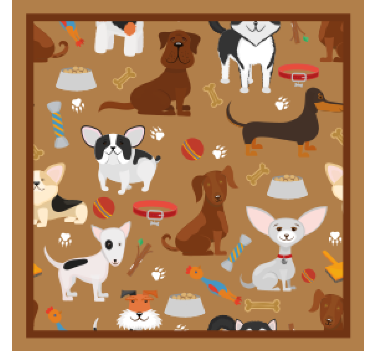 Modern coasters with playful dog designs - TenStickers