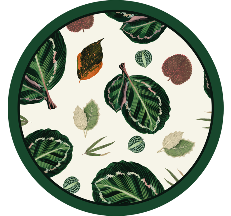 Leaf patterns motif coasters - TenStickers