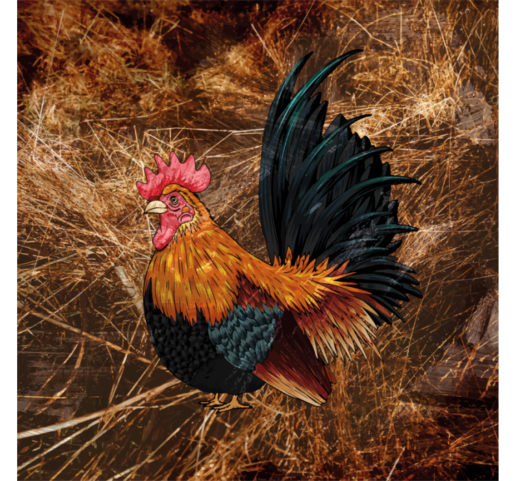 Vintage coasters colorful rooster art - TenStickers