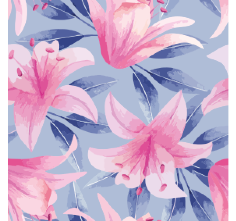 Coasters floral design with pink lilies - TenStickers