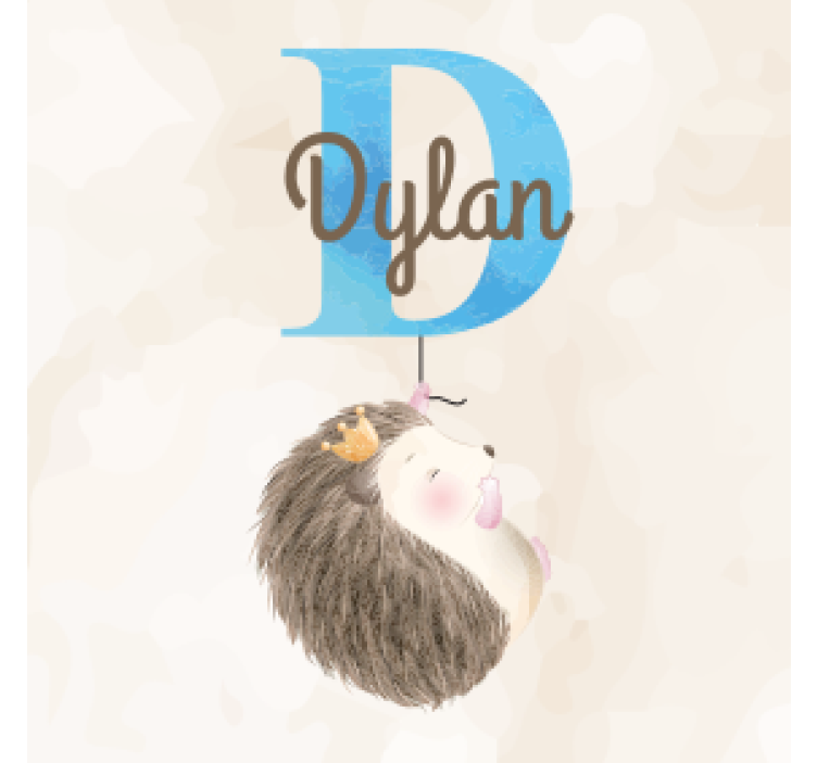 Personalizable coasters hedgehog with brown font - TenStickers