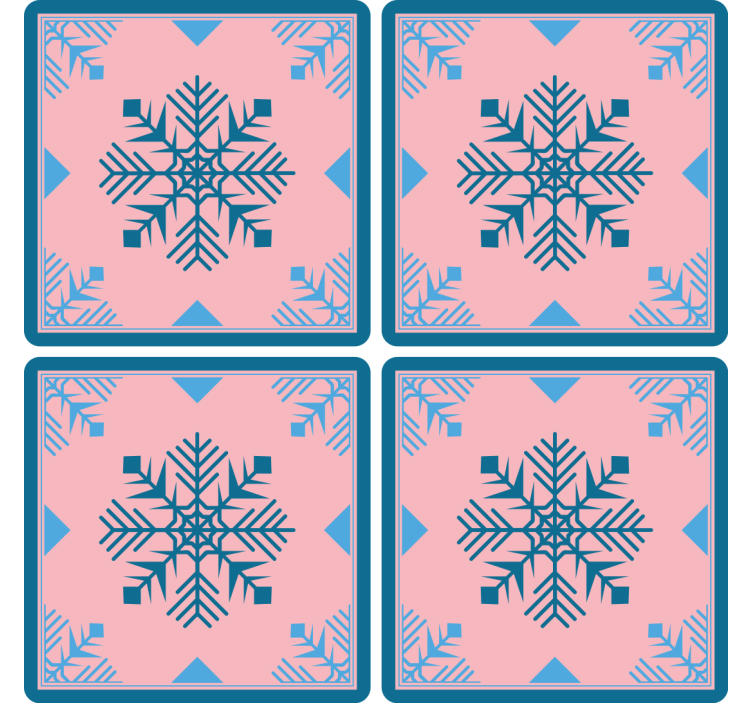 Christmas coasters snowflake patterned silicone mats - TenStickers