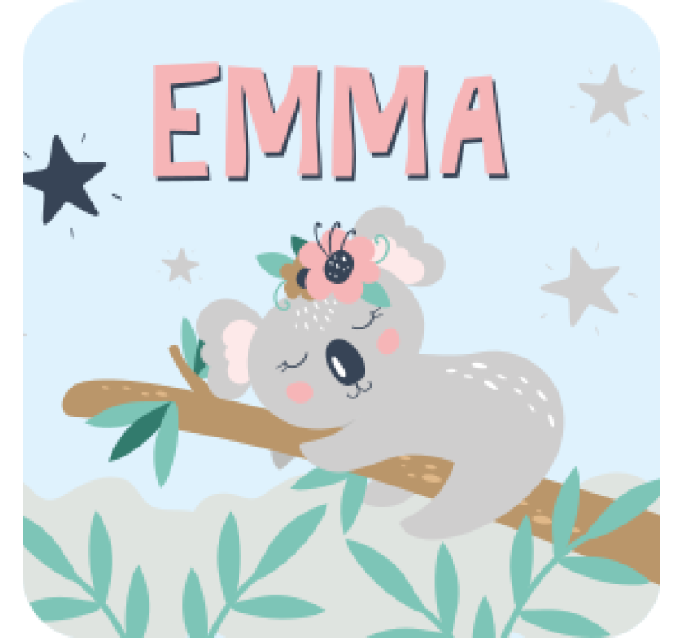 Personalizable coasters cute koala illustration - TenStickers