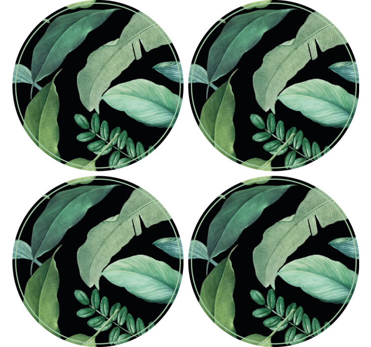 Coasters leafy green design - TenStickers