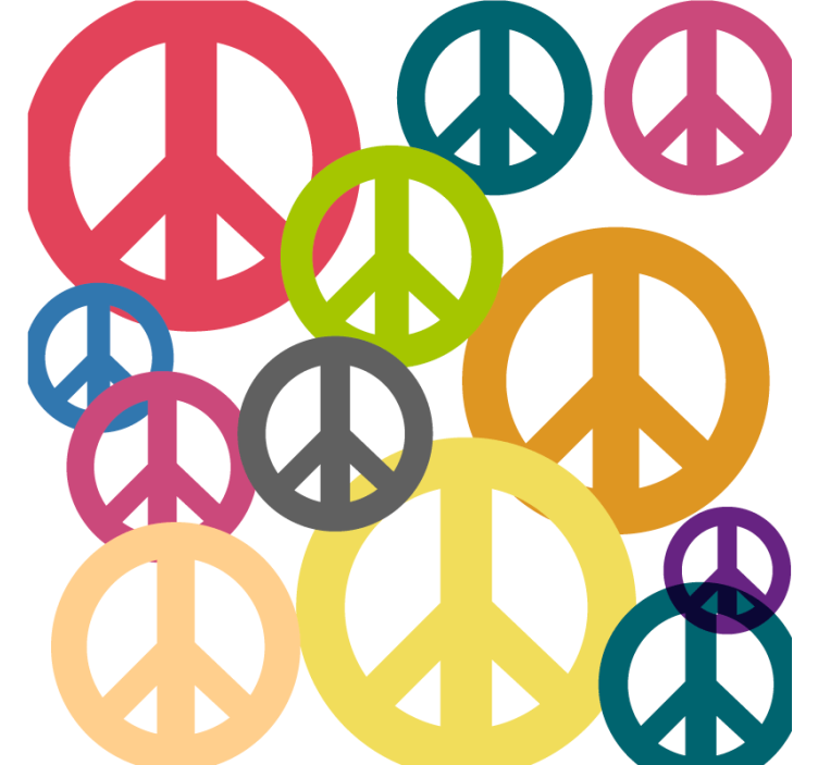 Geek coasters with colorful peace symbols - TenStickers