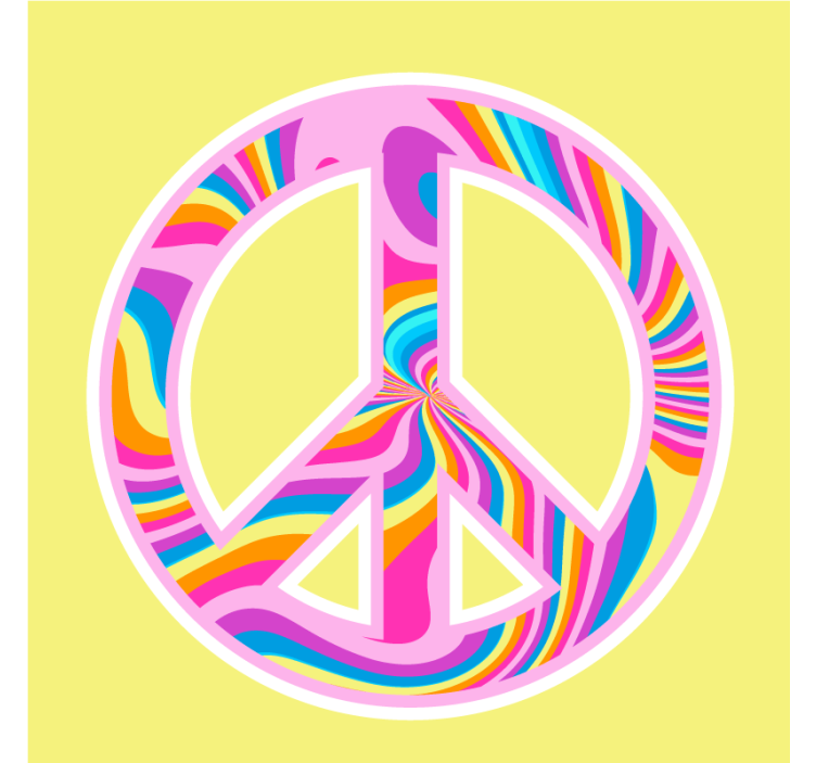 Geek coasters vibrant peace emblem - TenStickers