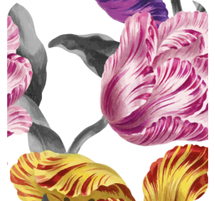 Modern coasters with vibrant floral designs - TenStickers