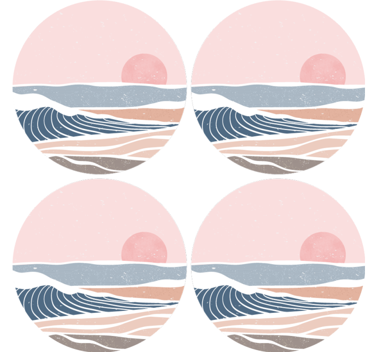 Coasters gentle waves and sunrise - TenStickers