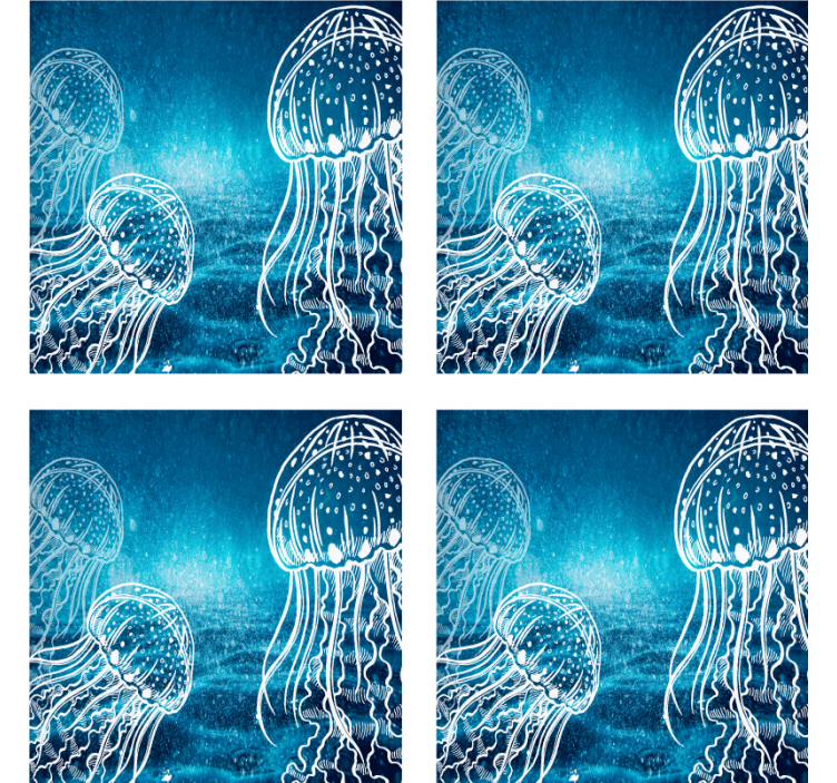 Coasters with elegant jellyfish designs - TenStickers
