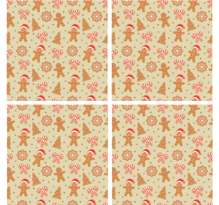 Gingerbread Santa Claus pattern coaster - TenStickers