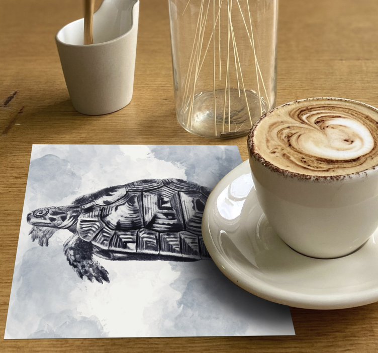 Artistic Turtle Illustration geek coasters - TenStickers