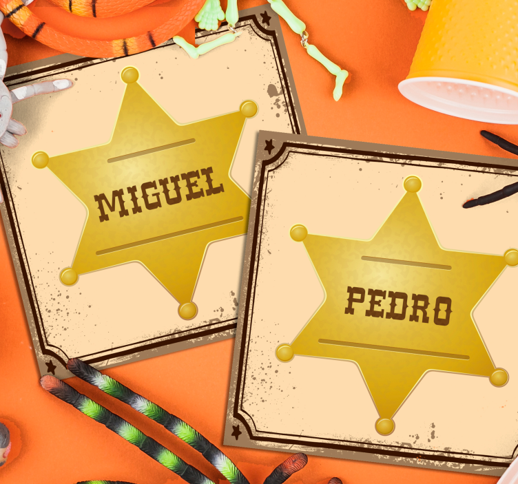Sheriff badge with name personalised coasters - TenStickers