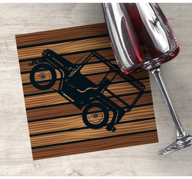 Vintage jeep vintage coaster - TenStickers