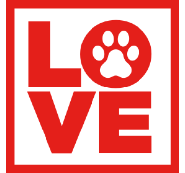 Text coasters love paw design - TenStickers