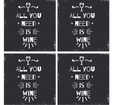 Text coasters wine is my love language - TenStickers