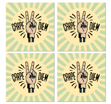 Text coasters peace hand symbol - TenStickers